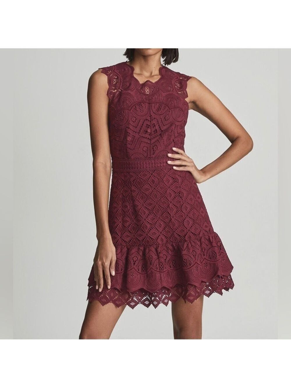 REISS Delilah Lace Mini Dress Size 6 NWT